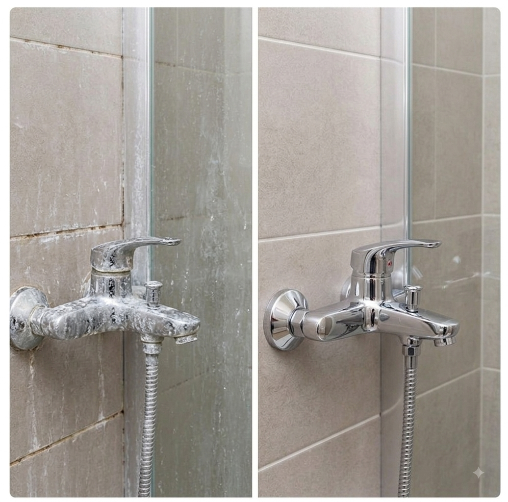 Kalk im Bad entfernen: So werden Armaturen, Fliesen und Dusche wieder sauber