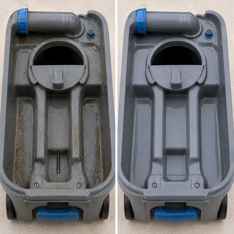 Cassettentoiletten Geruchsneutralisation & Reinigung in einem Schritt