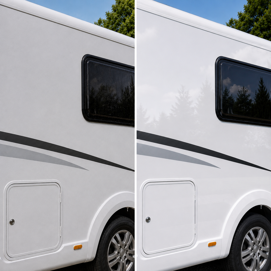 Hochglanz, Farbauffrischung & Langzeitschutz für Caravan & Wohnmobil