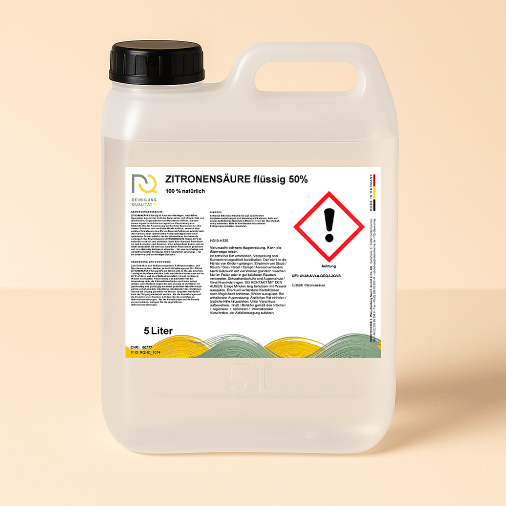 RQ-CLEAN ZITRONENSAEURE FLUESSIG 50 PROZENT 5 Liter Kanister Produktbild